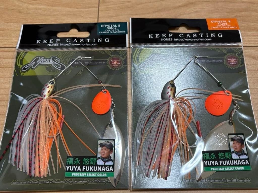 Nories Crystal S Spinnerbait 3/8oz 1/2oz Carrot Clear White New - Image 1