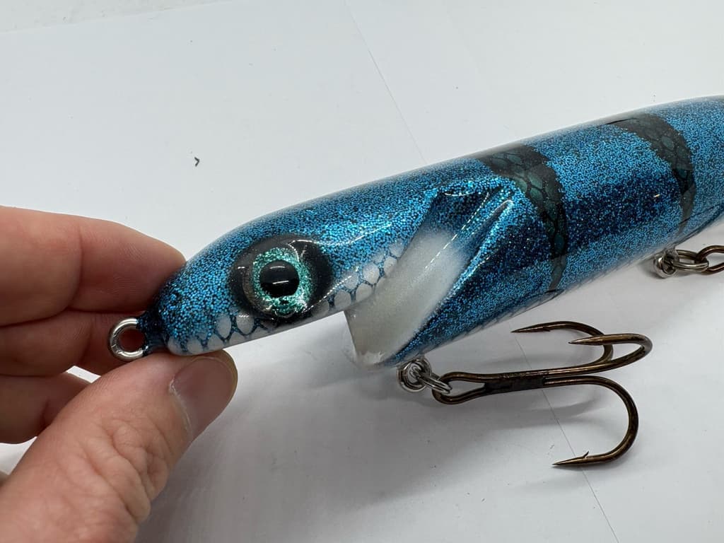 8” Wick Onez Cutty Ice Cold Glitter Perch Jerkbait Crankbait Musky Lure - Image 2