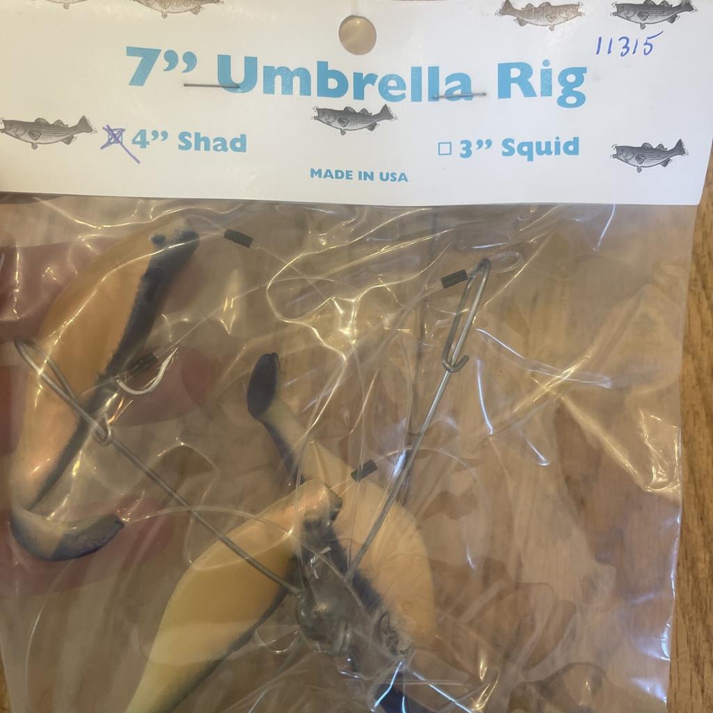 7” Umbrella Rig 4 Arm With 4” Shad (5)  Pearl Blue New In Package McKala Fishin - Image 3