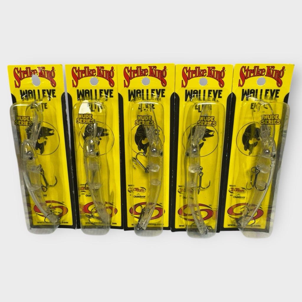 (LOT OF 5) STRIKE KING WALLEYE ELITE BANANA SHAD HCBNS5W-U NUDE I1140 - Image 1