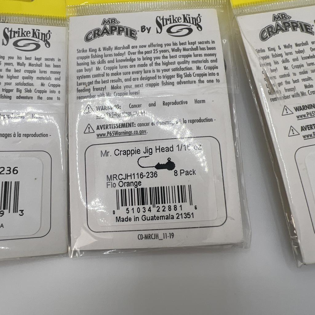 Strike King Mr. Crappie Jig Heads Lot of 5 Packs 1/32 & 1/16 oz ~40 Total NEW - Image 9