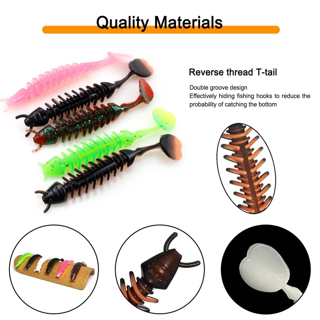 FREE FISHER 182pcs Fishing Soft Swimbaits Set,Fishing Jigs Aritificial Worms Kit - Image 4