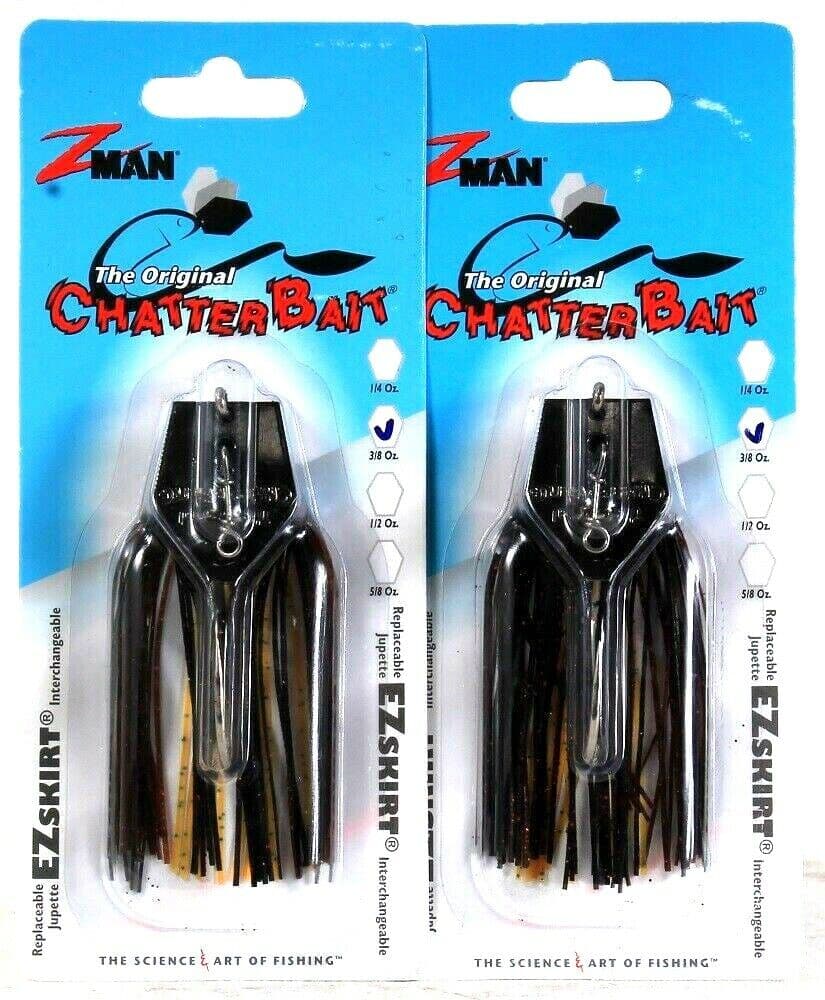 2 Count ZMan The Original 3/8 Oz ChatterBait Bayou Craw Vibration Sound & Action - Image 1