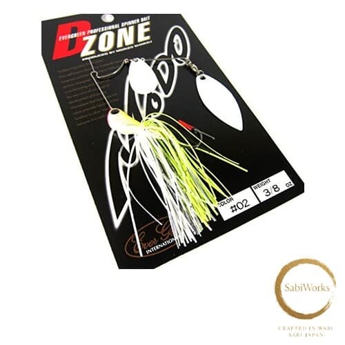 New Evergreen Spinnerbait D Zone Tandem Willow Leaf 3/8oz White Chart #02 - Image 1
