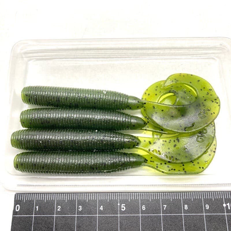 818364 Gary Yamamoto 6 Inch Jumbo Grab 4 Pieces 194 Watermelon Pepper Condition - Image 1