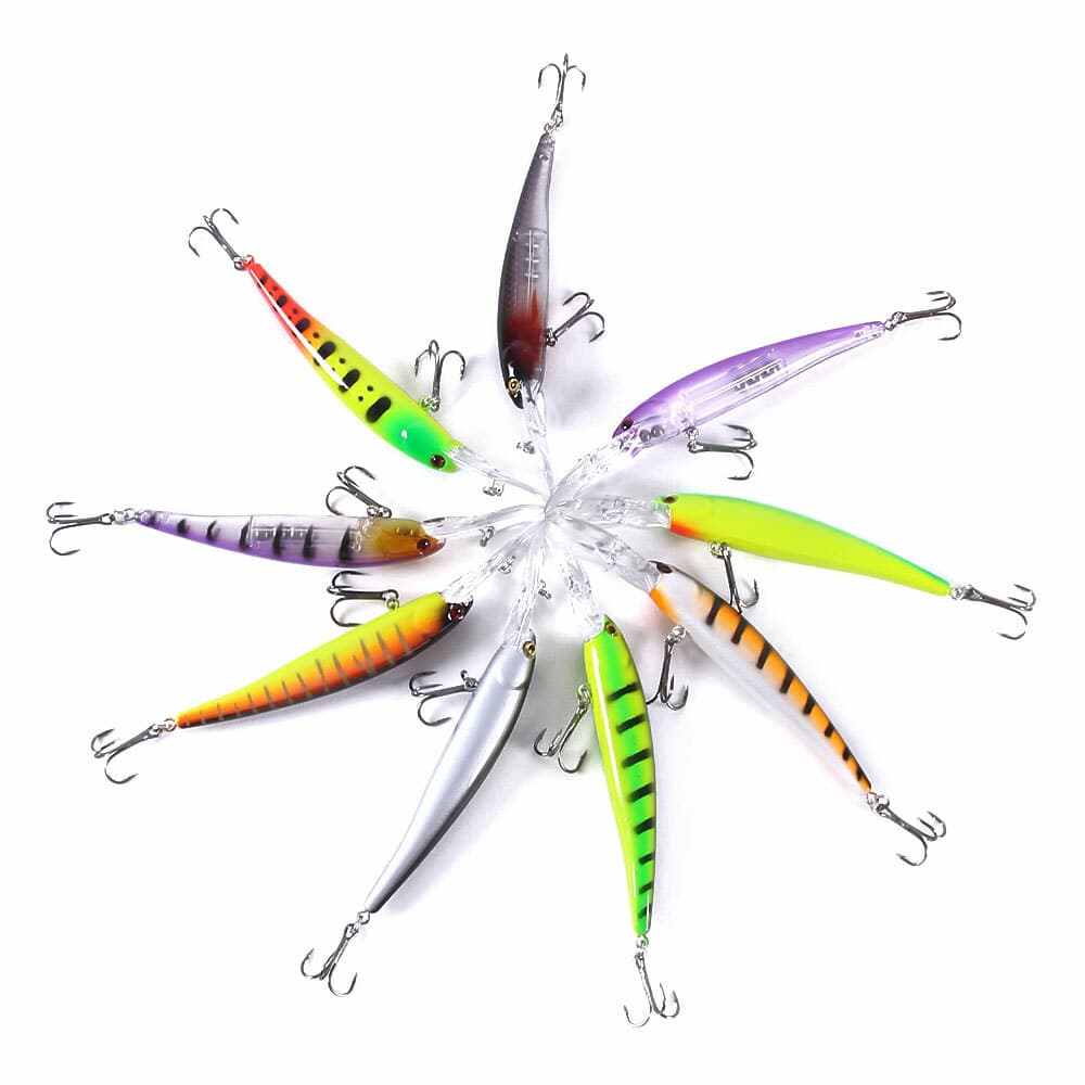 9pcs/set 12.5cm/11g Trolling Bait Minnow Fishing Lure Hook Bass Swimbait Wobbler - Image 2