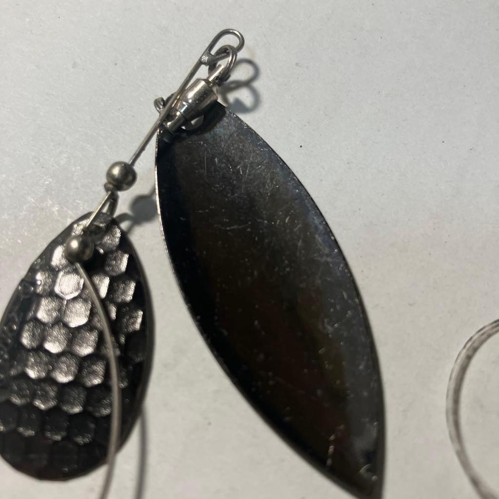 Evergreen D Zone Spinnerbait Double Blade Silver Black Metal Used - Image 8