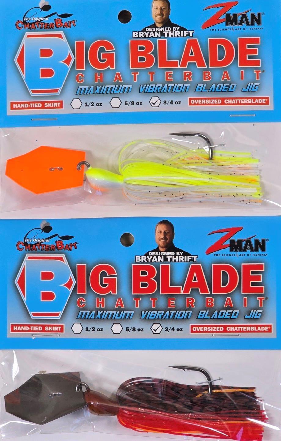 (Ct of 2) Z-Man Big Blade Chatterbait 3/4 oz Provides Maximum Thump & Vibration - Image 1
