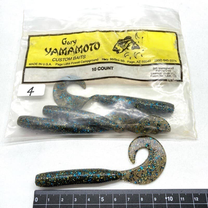 818328 Gary Yamamoto 6 Inch Jumbo Gloves 4 214 Smoke Blue Black Gold Flk Conditi - Image 1