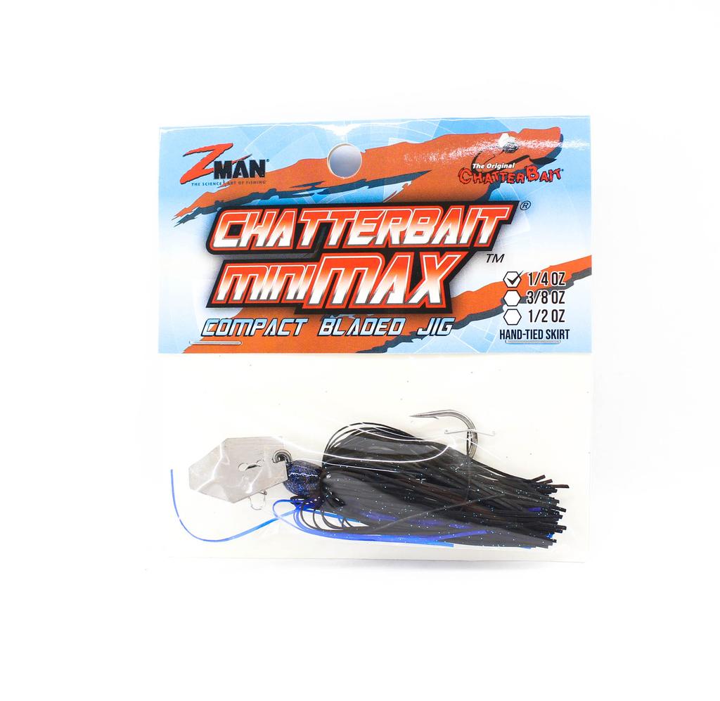 Zman Chatterbait Mini Max Sinking Lure 1/4 Oz Black Blue (7791) - Image 1