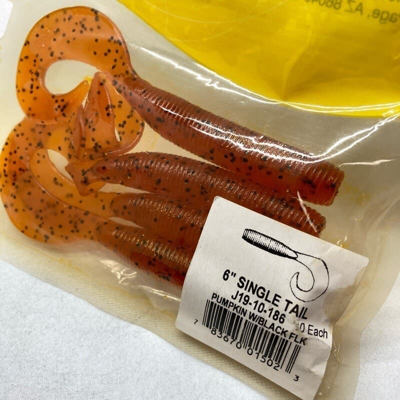 818318 Gary Yamamoto 6 Inch Jumbo Gloves 4 Pieces 186 Pumpkin Black Flk Conditio - Image 3