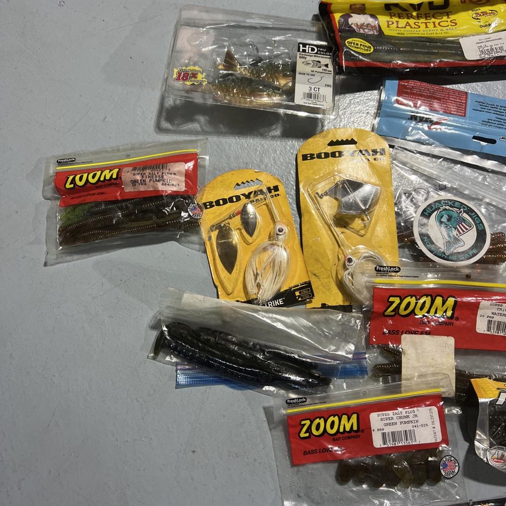 Lot Of Bass Fishing Baits Zoom Booyah VMC Bass Pro Powerbait Tubes Spinnerbaits - Image 2