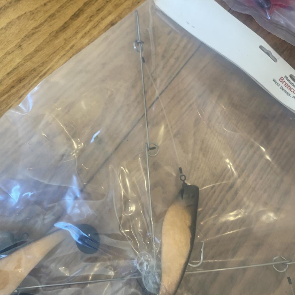 9” Umbrella Rig 4 Arm 11” With 6” Shad (9)  Pearl Black 8/0 Hook Mustad New Pkg - Image 20