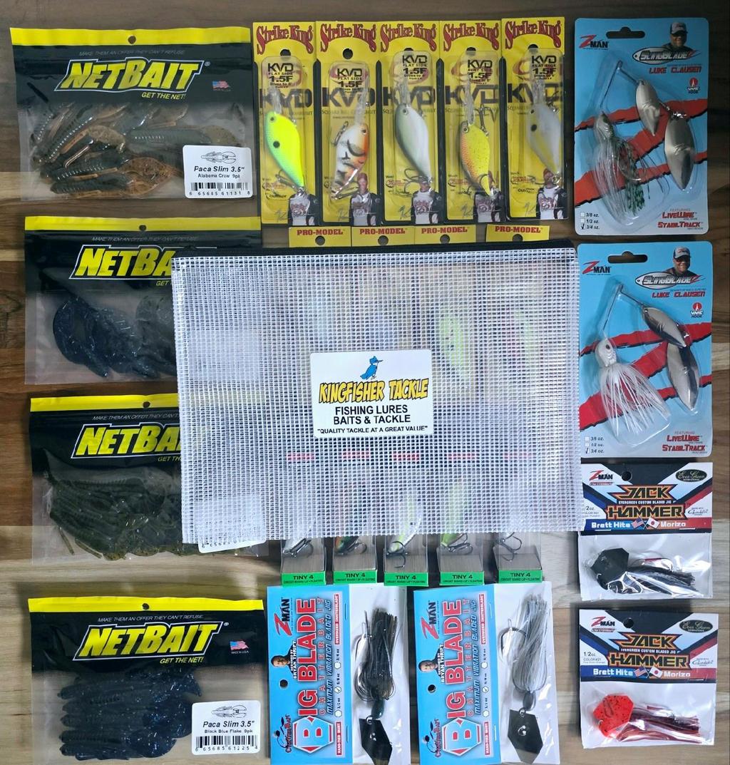 Kingfisher Tackle Pro Bass Fishing Bundle Kit NetBait Rapala Strike King Z-Man - Image 10