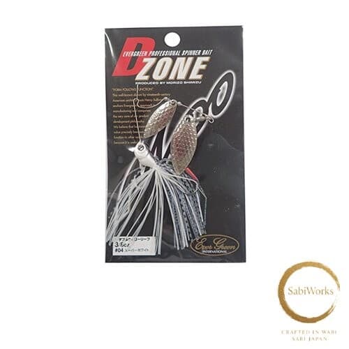 New Evergreen Spinnerbait D-Zone Double Willow Leaf 3/8oz Super White #04 - Image 1
