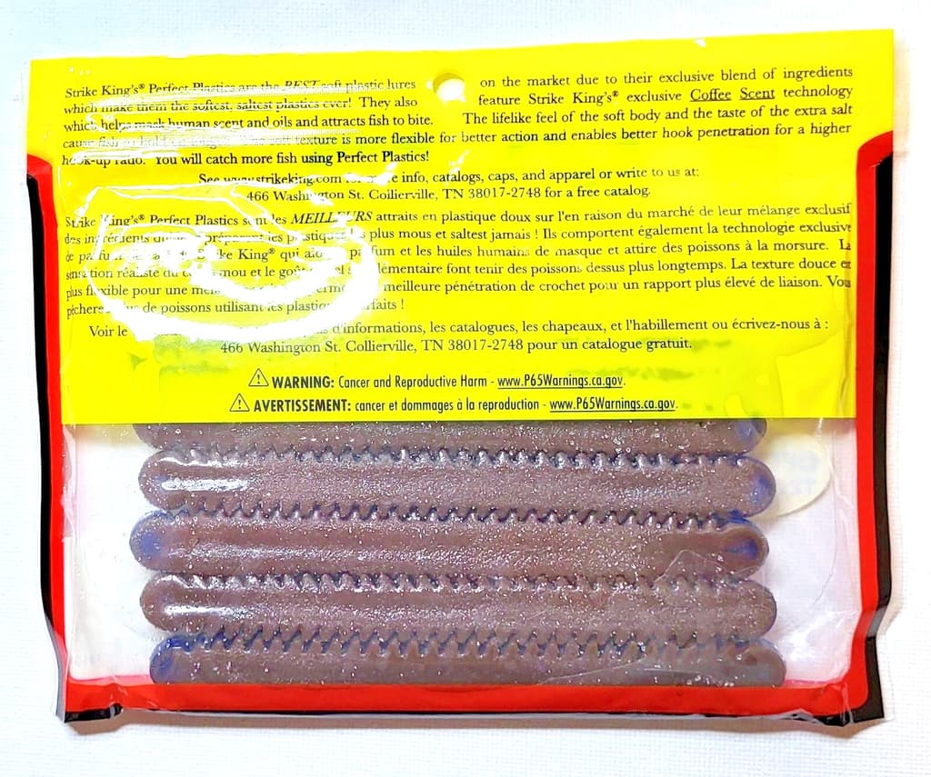 Strike King Perfect Plastic KVD OPT Supa Fry 4.5in 6pk (Double Head Red) - Image 2