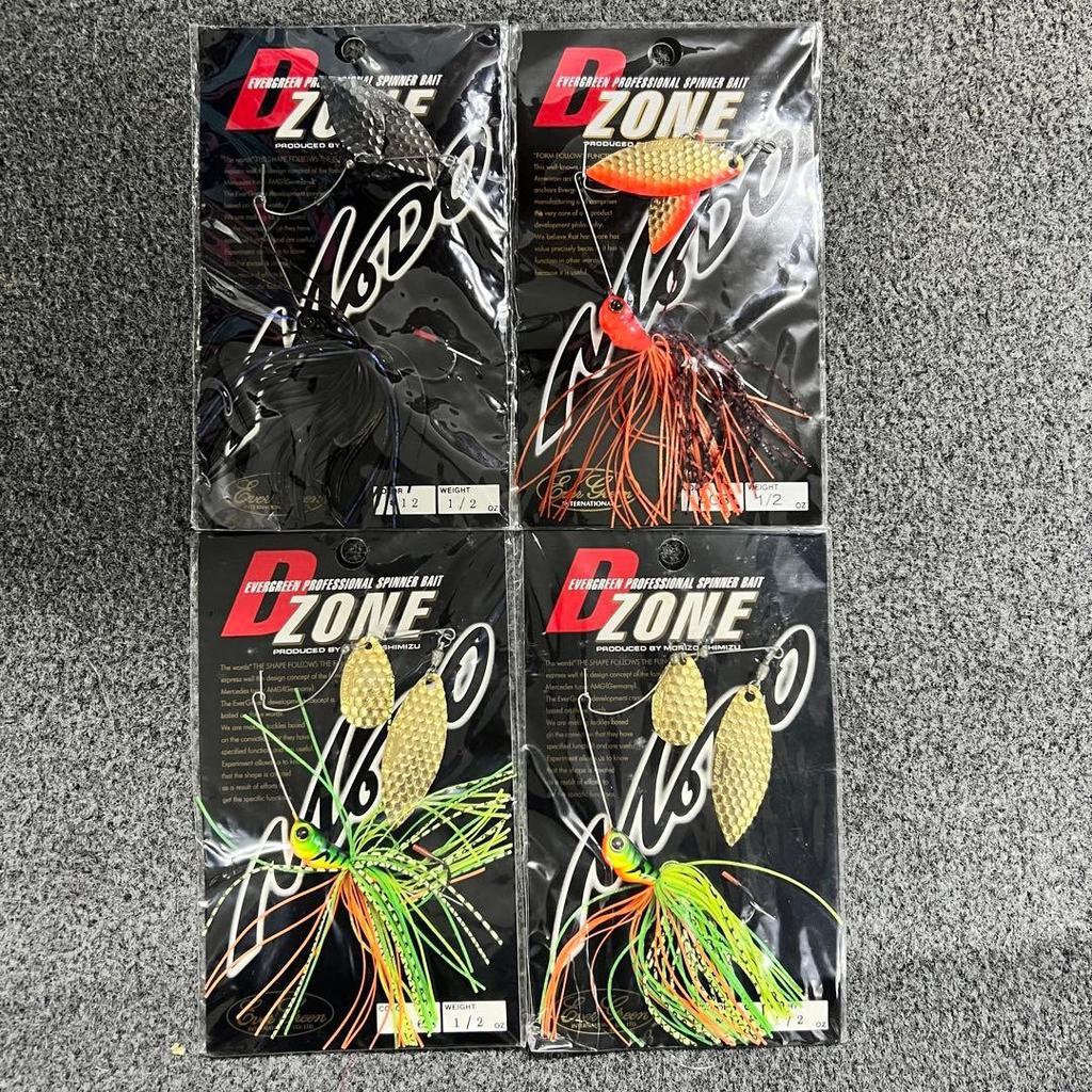 D-ZONE Spinnerbait 1/2oz Set of 4 in 3 Colors Used, Black/Dynamite/DaiGā - Image 1