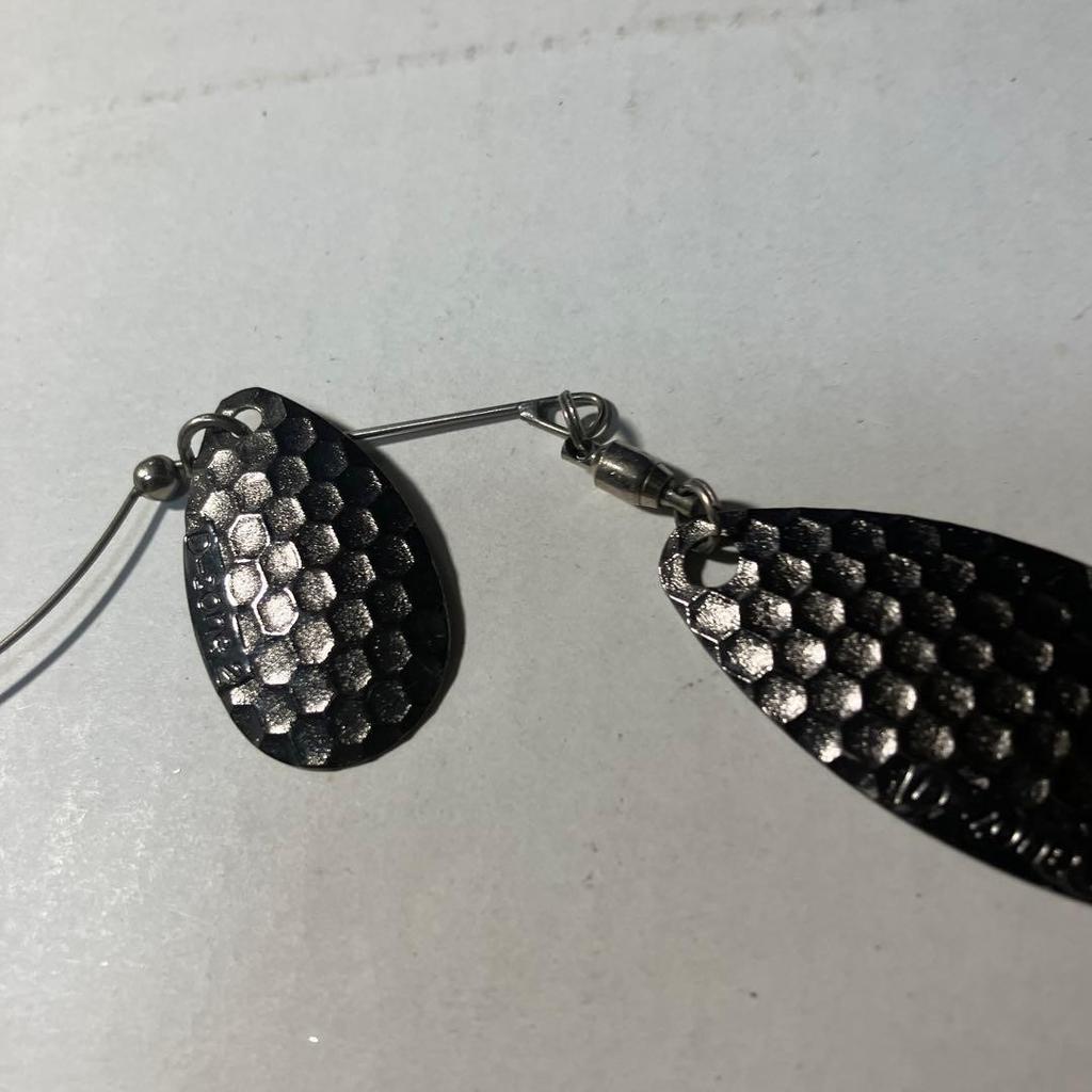 Evergreen D Zone Spinnerbait Double Blade Silver Black Metal Used - Image 4