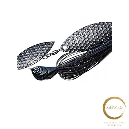 New Evergreen #12 Spinnerbait  D-Zone Double Willow Leaf  1/2 oz  Super Black - Image 1