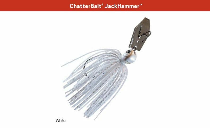 Z-Man ChatterBait JackHammer 1/2 oz - White - Jack Hammer Chatter Bait - Image 1