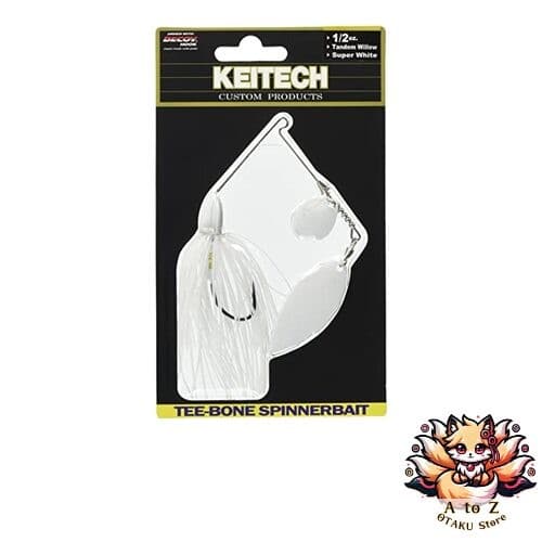 NEW Keitech T-Bone Spinnerbait Tandem Willow TW 3/8oz #010 Super White - Image 1