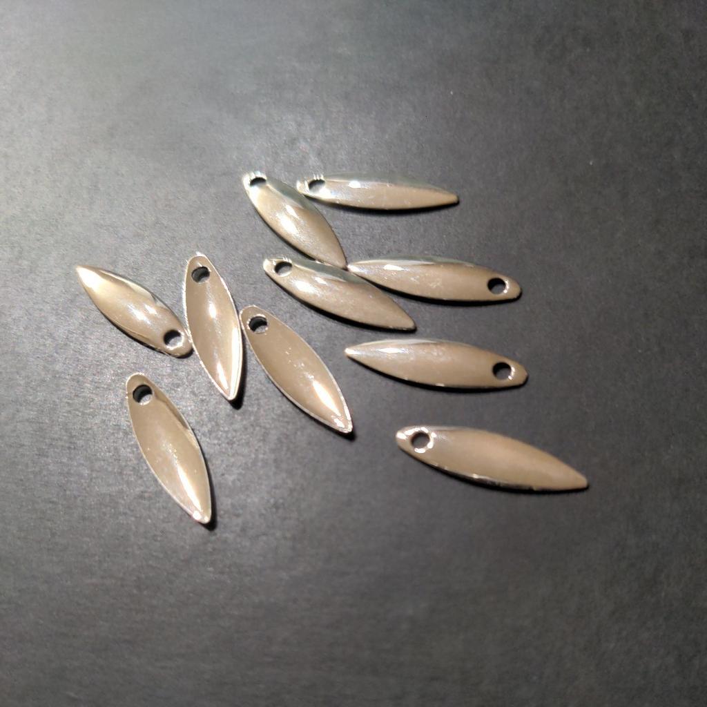 Easy Custom 10 Silver Willow Leaf Parts Blade 20Mm Metal Jig Head Minimal - Image 1