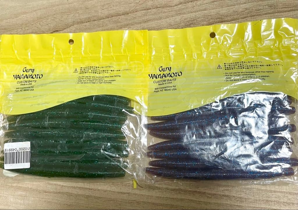 Yamamoto Senko 5 inch Watermelon Gil Cinnamon Red Blue Flake 10pcs 2 packs Gary - Image 3