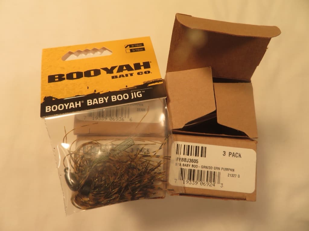 Booyah Baby Boo Bass Jigs, 3D Green Pumpkin, 3/16 And 5/16 Oz. 12 Total! #6797 - Image 1