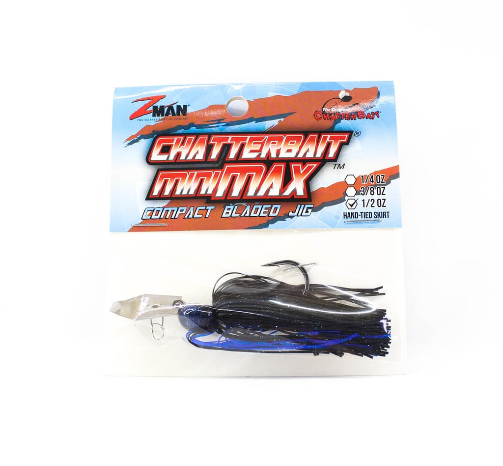Zman Chatterbait Mini Max Sinking Lure 1/2 Oz Black Blue (8958) - Image 1