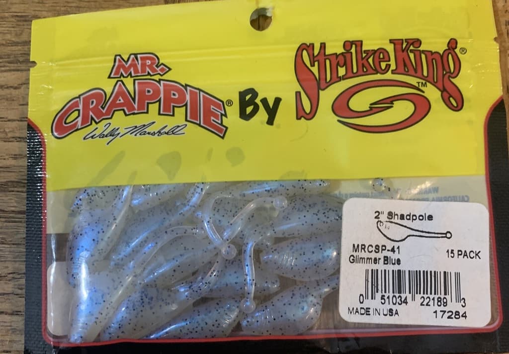 Mr. Crappie MRC8P-41 Strike King 2” Shadpole Glimmer Blue-1pk of 15pcs-Brand New - Image 1