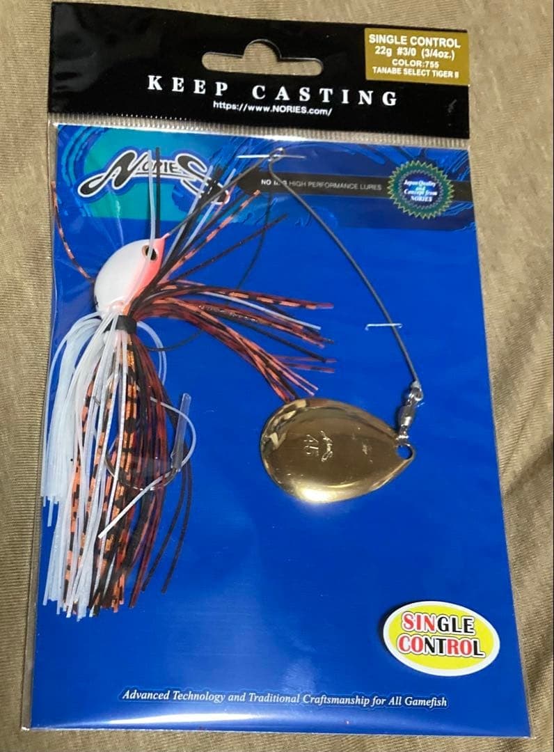 Nories Spinnerbait 3/4oz Single Control Tanabe Select Tiger II New - Image 1