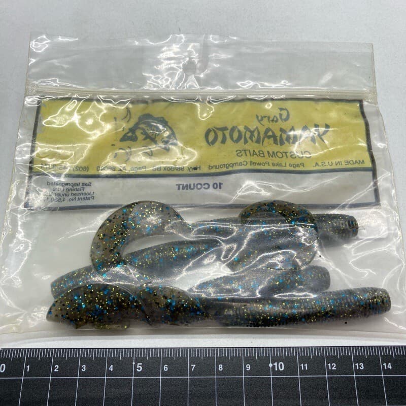 818328 Gary Yamamoto 6 Inch Jumbo Gloves 4 214 Smoke Blue Black Gold Flk Conditi - Image 3