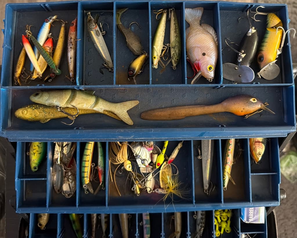 Bass Fishing Tackle Box: Jitterbugs, Rapalas, Crank Baits, Spoons Swim Baits + - Image 4