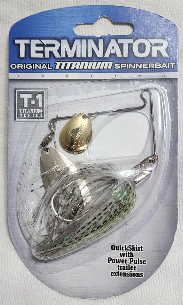 RARE Terminator T1 Titanium Snap Back Spinnerbait 3/8 oz Emerald Shiner Shad - Image 1