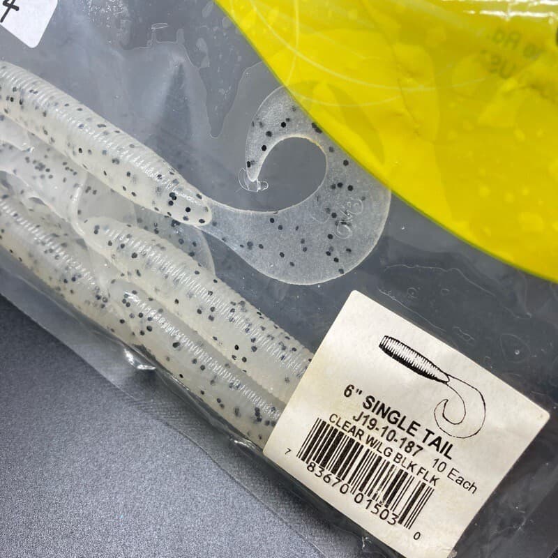 818323 Gary Yamamoto 6 Inch Jumbo Gloves 4 Pieces 187 Clear Black Flake Conditio - Image 3