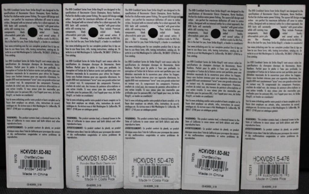 (Lot of 5)  Strike King KVD 1.5 Deep Diving - Image 2