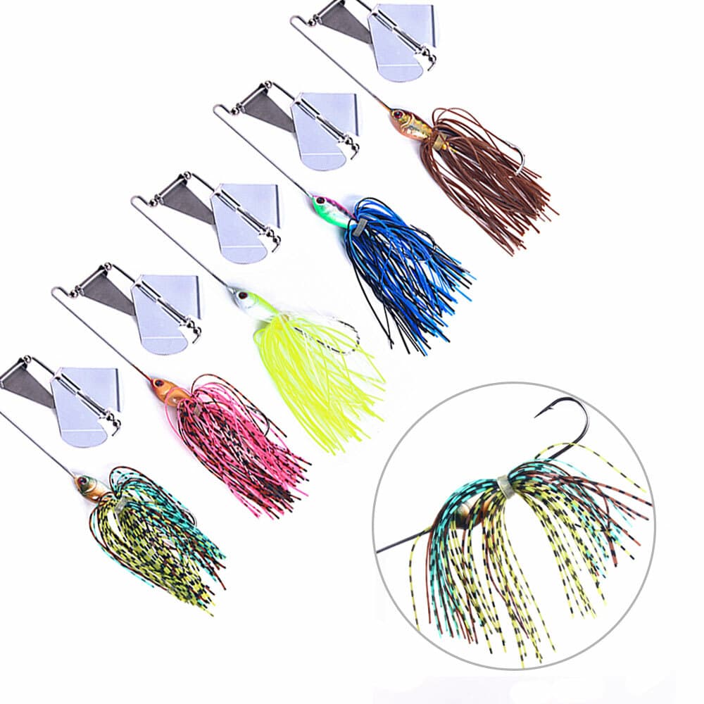 5PCS/Lot 16g Spinnerbait Blade Bait Rubber Skirt Buzzbait Fishing Lures Tackle - Image 3