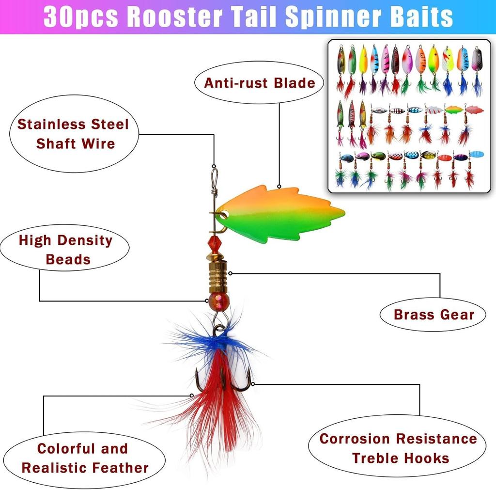 Lifelike Soft Swimbaits Feather Tail Lures Set - Image 5