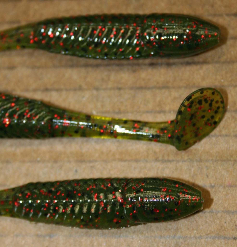 3.5" Swim Minnow Watermelon Red Paddle Tail Swimbait Trailer for A Rig 50 pack - Image 4