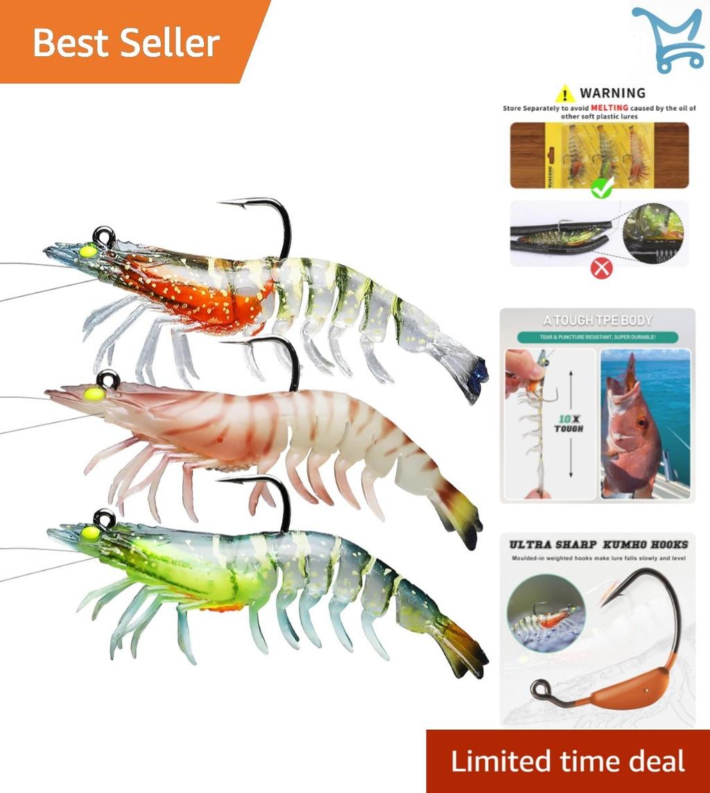 Pre-rigged TPE Fishing Lures 3.5in 0.4oz Soft Swimbaits for Freshwater Saltwater - Image 1