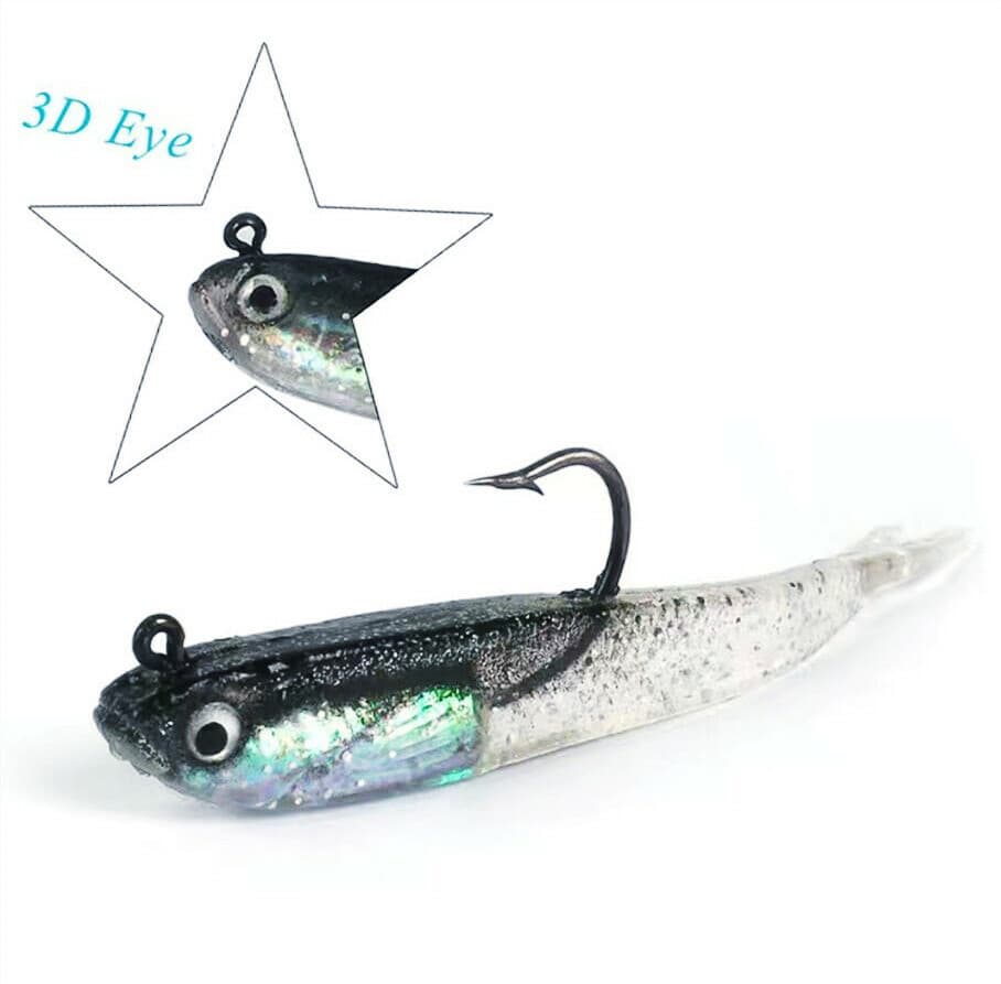 8PCS Jig Hooks Soft Fishing Lures Silicone Worms Fishing Baits Wobblers Swimbait - Image 5