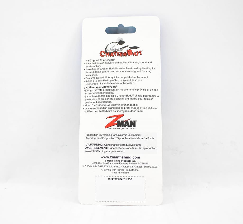 Zman Chatterbait 1/2 oz Sinking Lure Green Pumpkin (0201) - Image 2