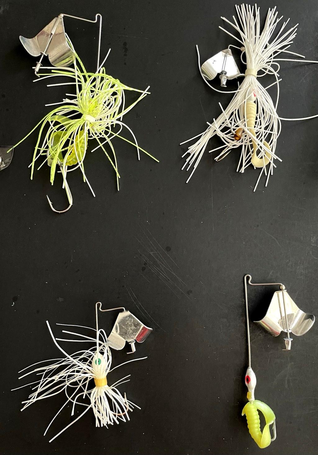 Lot of 4 BUZZBAIT LURES Mixed Colors Bass Fishing with Hand-Made Plastic Cases - Image 2