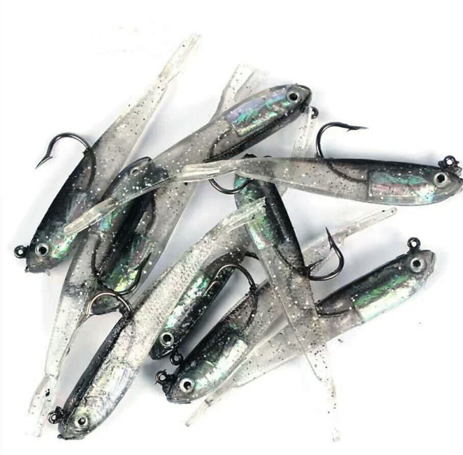 8PCS Jig Hooks Soft Fishing Lures Silicone Worms Fishing Baits Wobblers Swimbait - Image 7