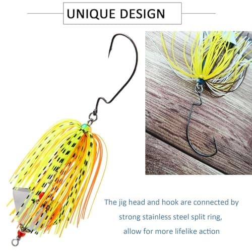 Spinnerbait Fishing Lures Kit, 6pcs Bass Fishing Buzzbait Lures Hard A-6pcs - Image 6