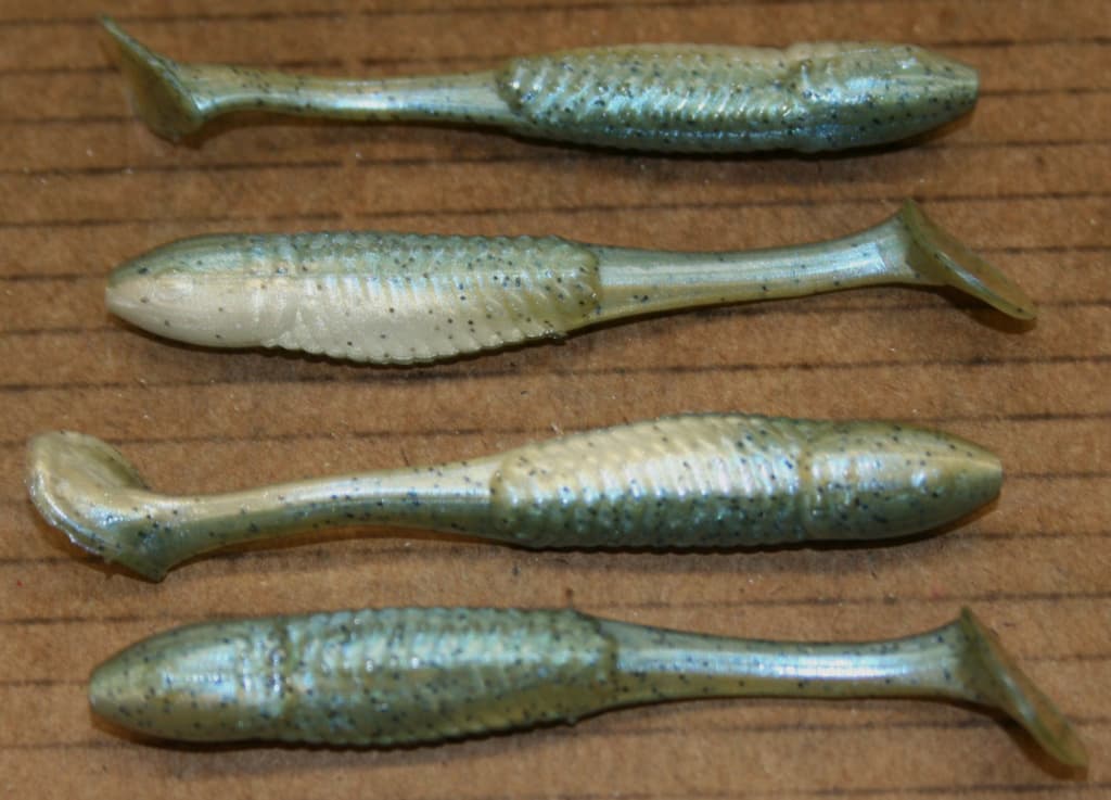 5" Swim Minnow Grey Ghost Paddle Tail Swimbait Trailer for A Rig 50 pack bag - Image 1