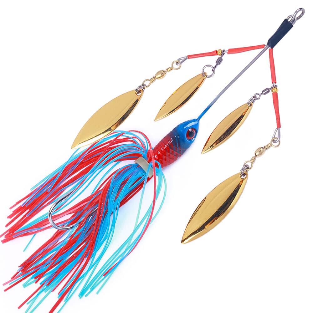 5PCS Spinnerbait Fishing Lure Buzzbait 22.6g Blade Bait Spoon Rubber Skirt Bass - Image 9