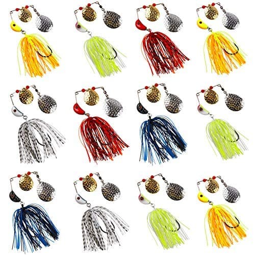 Spinner Baits Fishing Lures Kit,Bass Fishing Lures Spinnerbaits Buzzbait 12pcs - Image 2