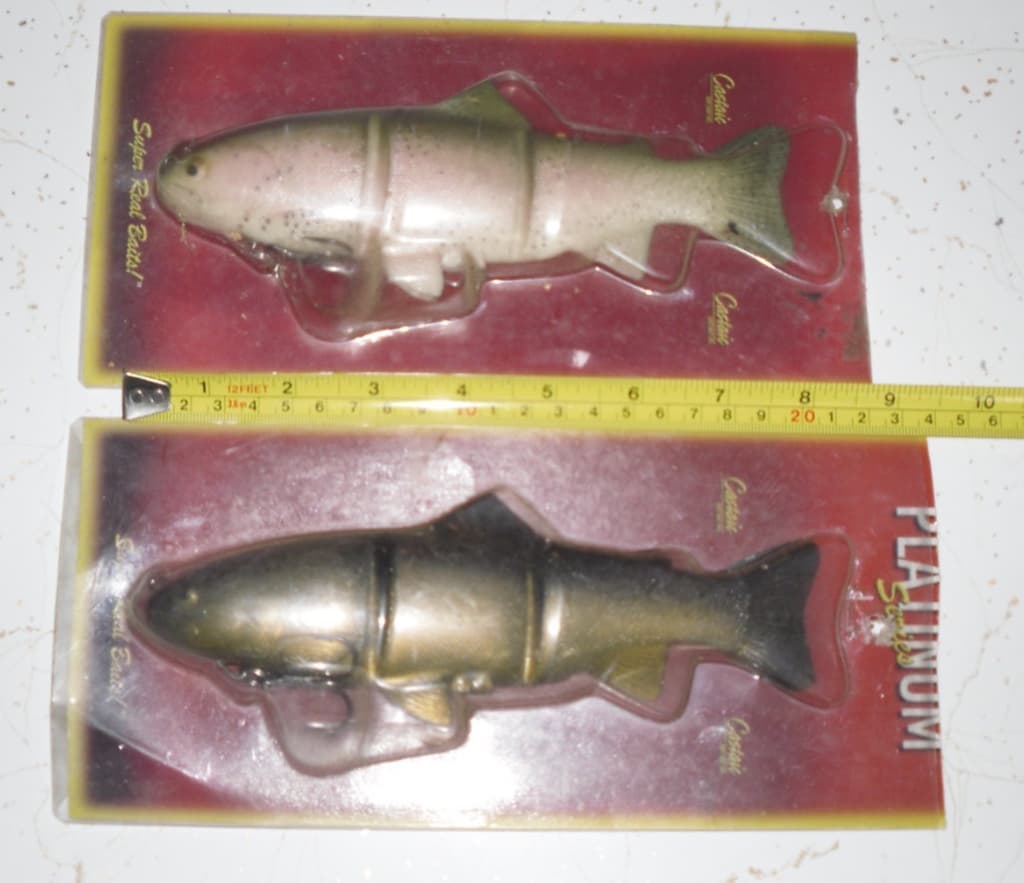 2 Ea Original Rare Castaic Baits Platinum Series 8” Soft Jointed Trout Swimbait - Image 1