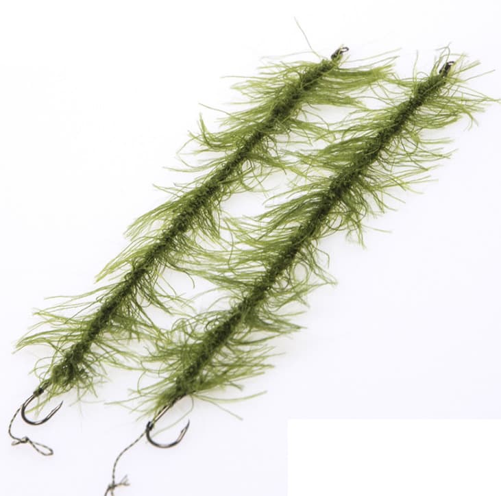 2xSeaweed Line Weed Hair High Carbon Stainless Steel 6# Hook Fishing Accessories - Image 1